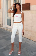 White Fox Day For It Capri Pants White