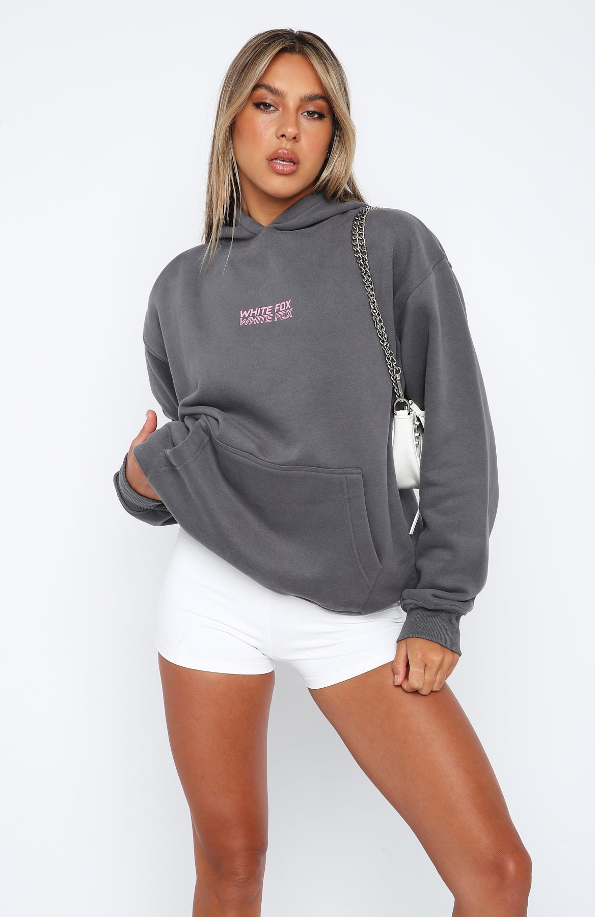White Fox In Transit Oversized Hoodie Volcanic