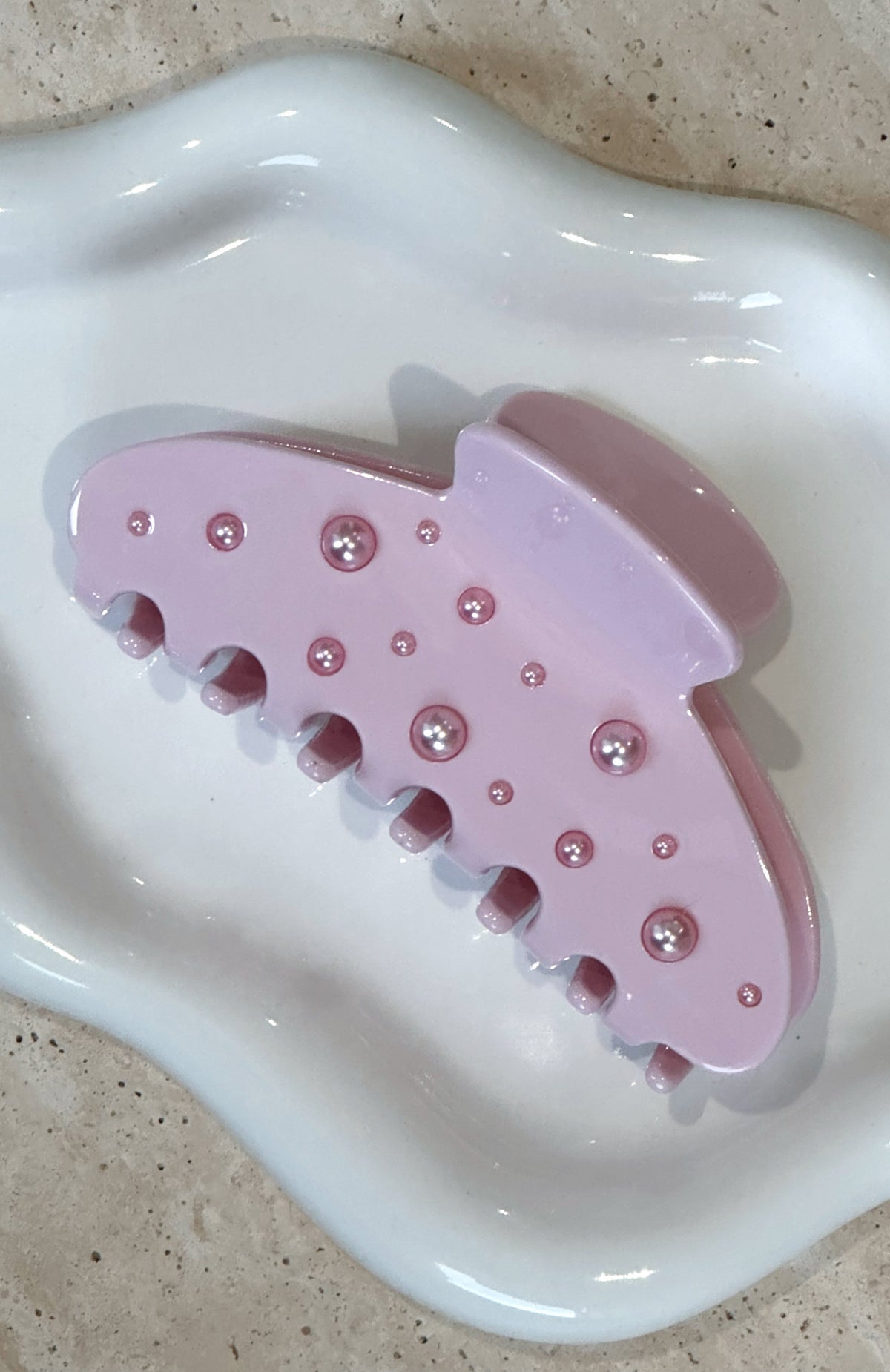 White Fox Fiona Hair Clip Baby Pink