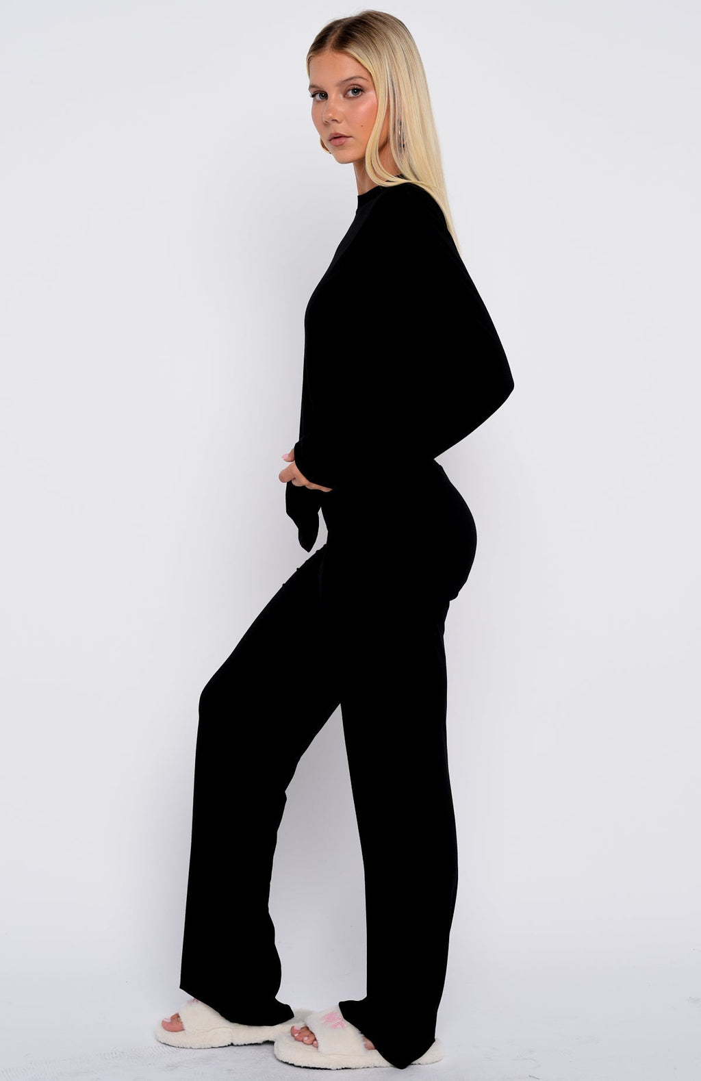 White Fox Slow Life Pyjama Pants Black