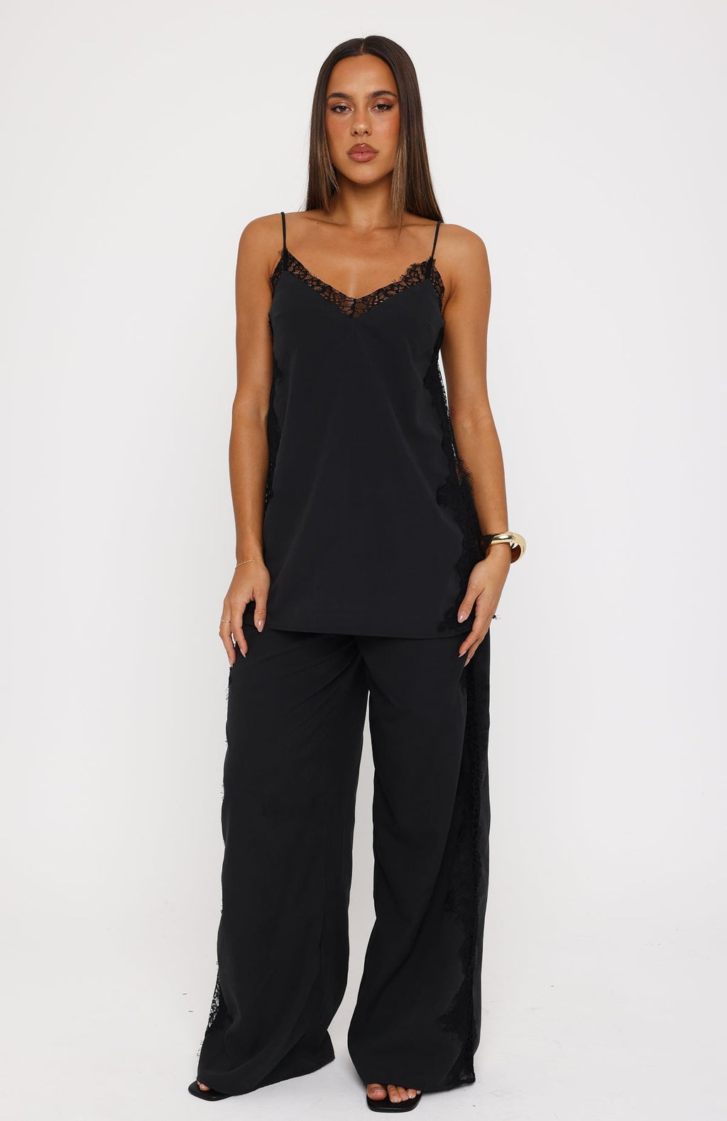 White Fox Porcelain Nights Pants Black
