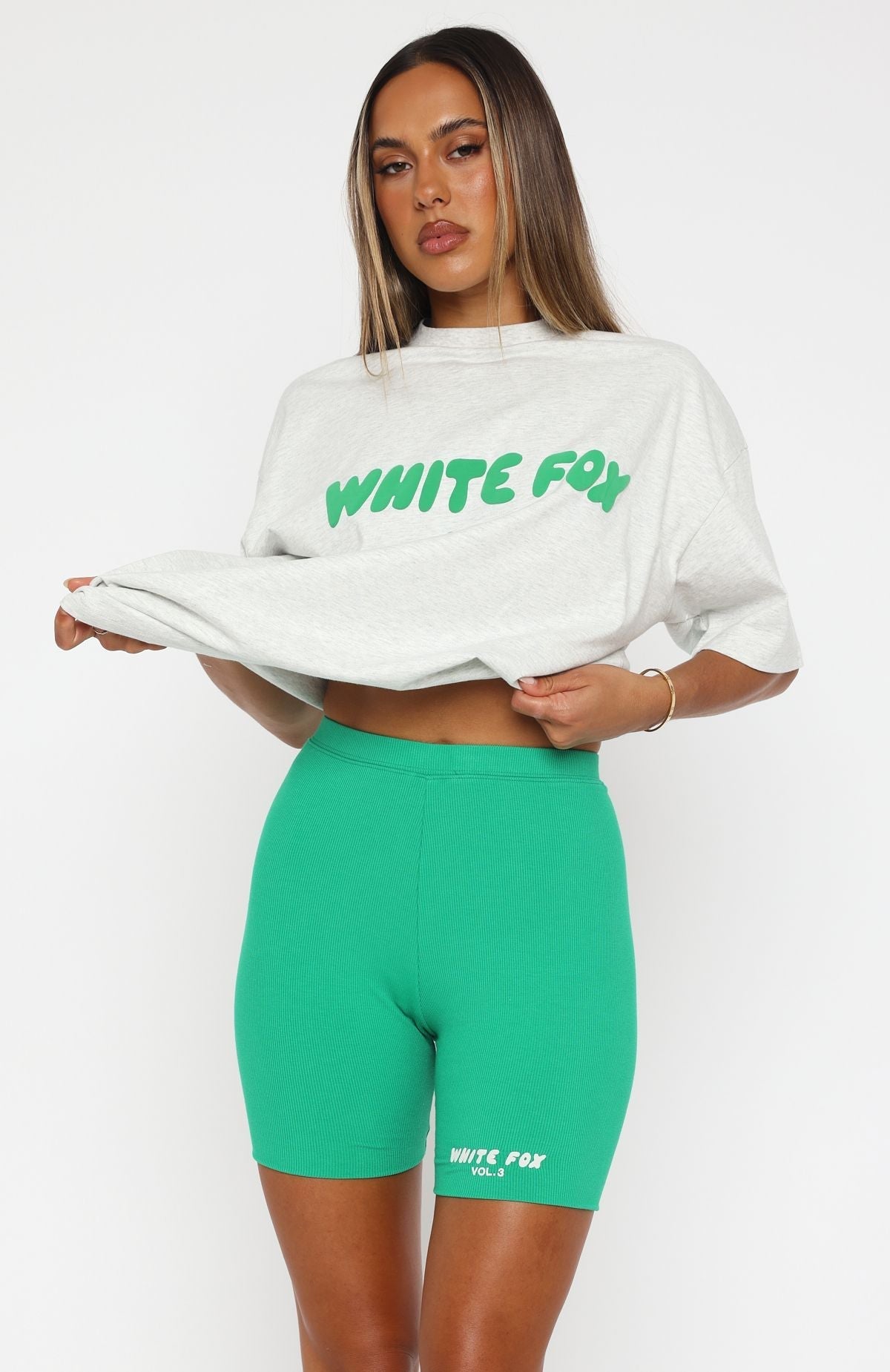White Fox Offstage Ribbed Bike Shorts Amazon