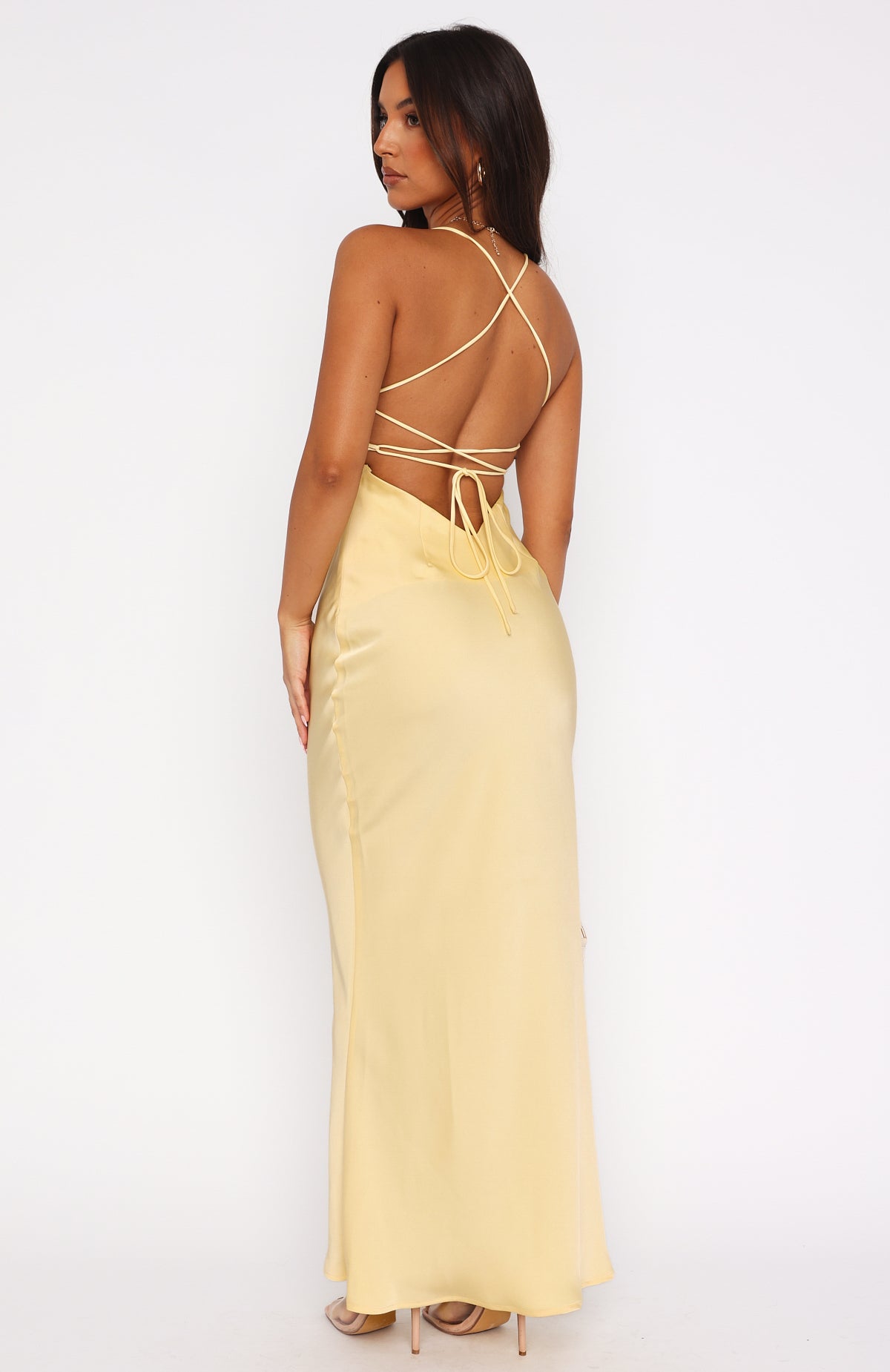 White Fox It's Not The Same Maxi Dress Lemon