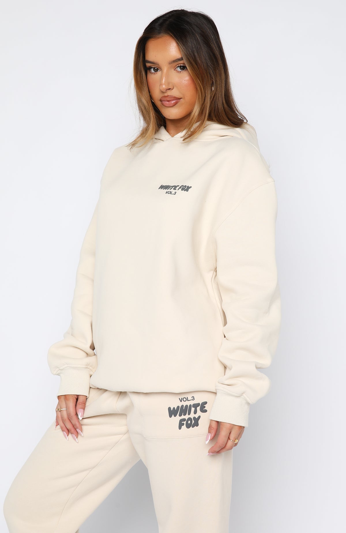 White Fox Offstage Hoodie Pebble