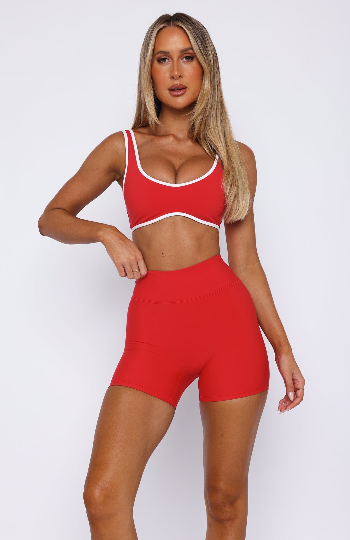 White Fox I'll Prove It Sports Crop Red/White