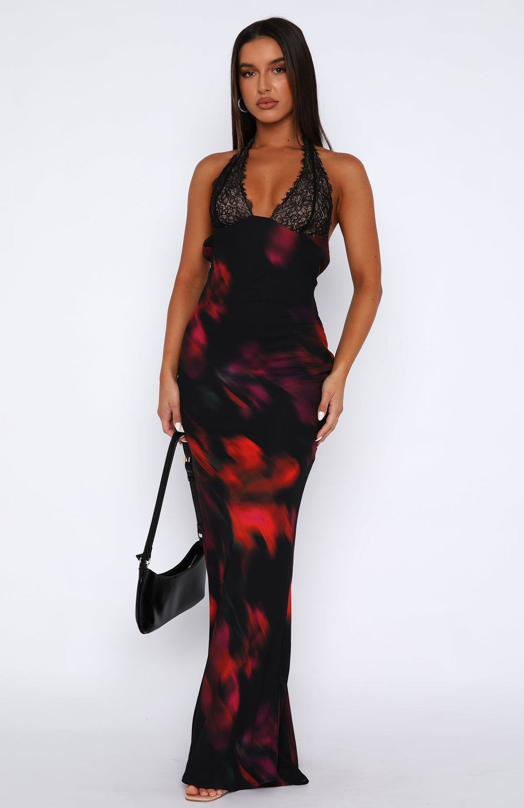 White Fox Beyond The Stars Maxi Dress Sangria Floral
