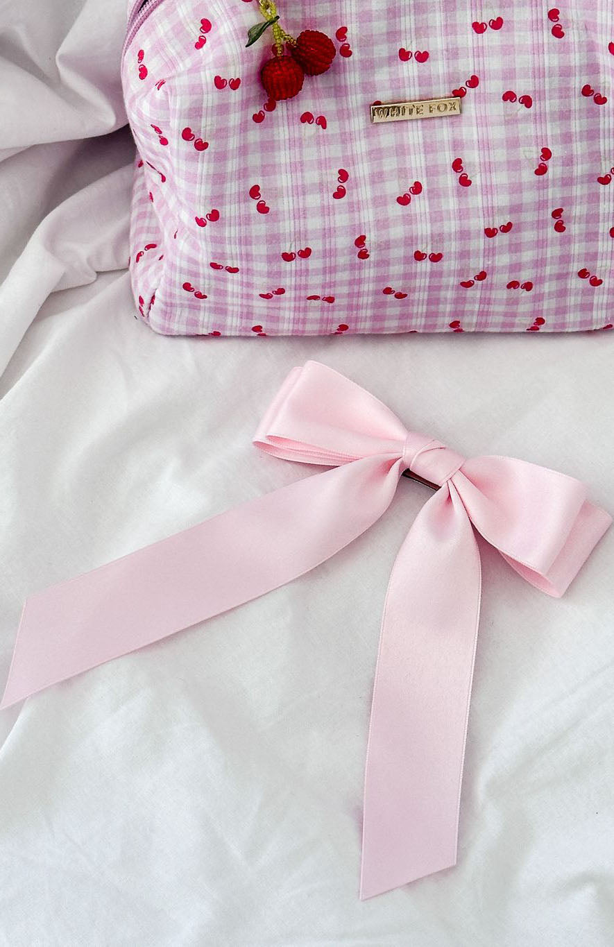 White Fox Sweet Serenity Bow Hair Clip Pink