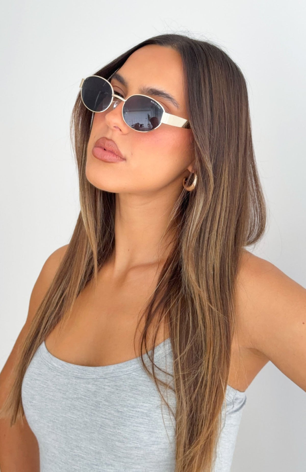 White Fox Oasis Sunglasses Gold/Black