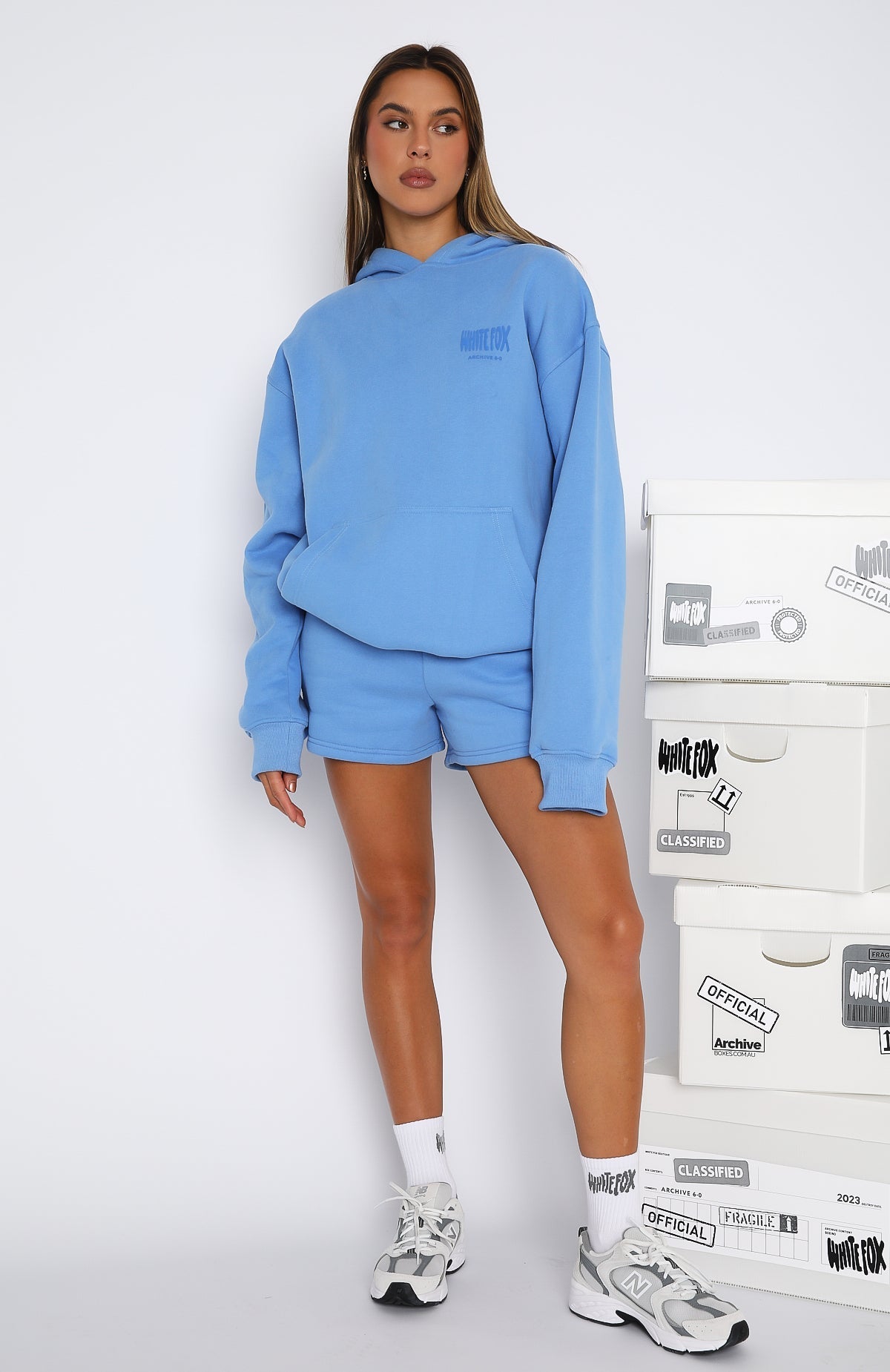 White Fox Archive 6.0 Oversized Hoodie Blueberry