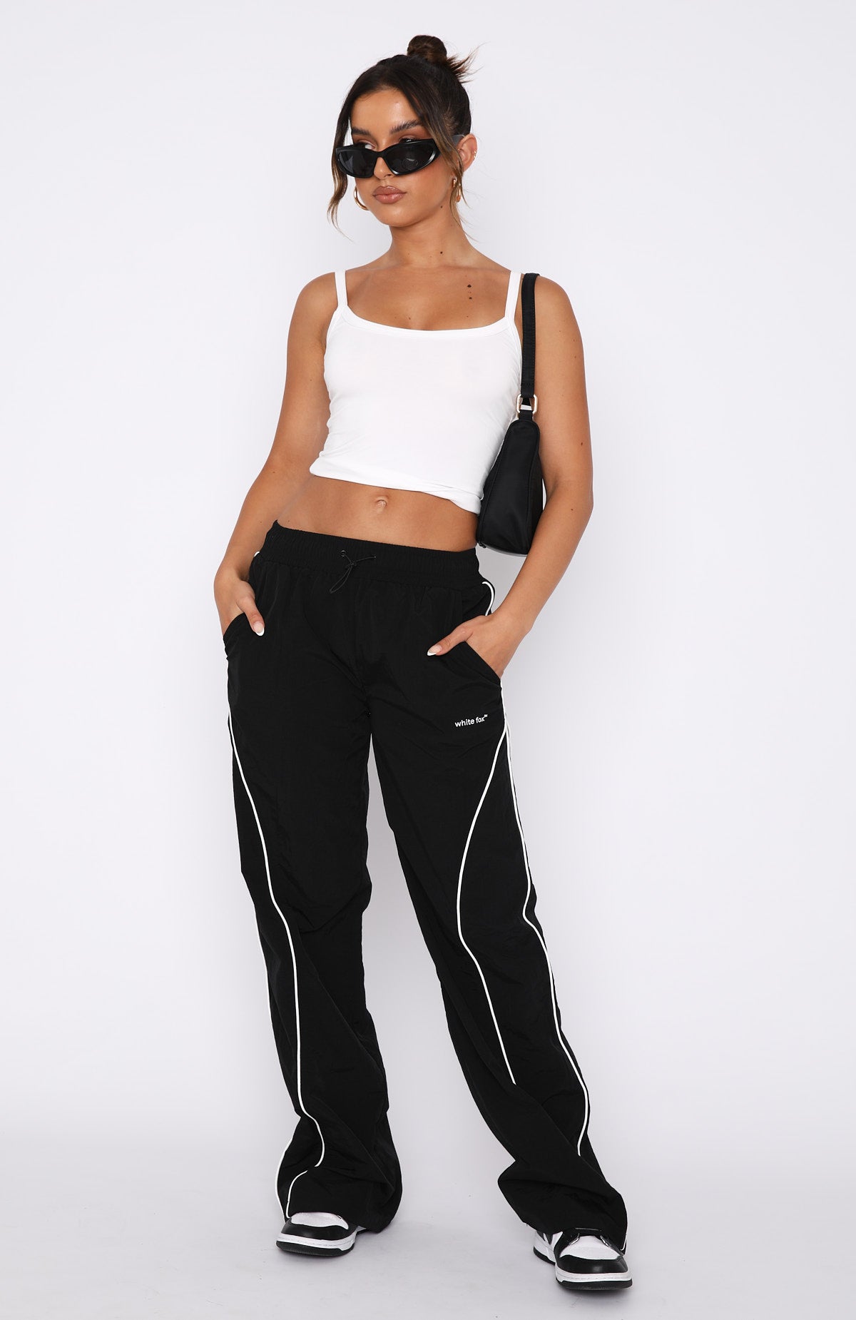 White Fox Unphased Track Pants Black