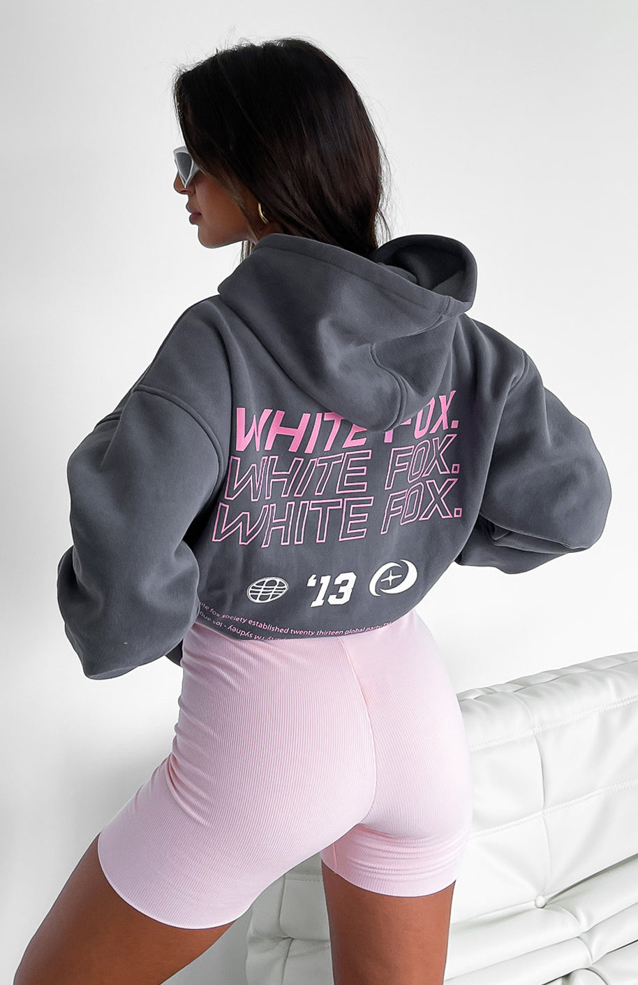 White Fox In Transit Oversized Hoodie Volcanic