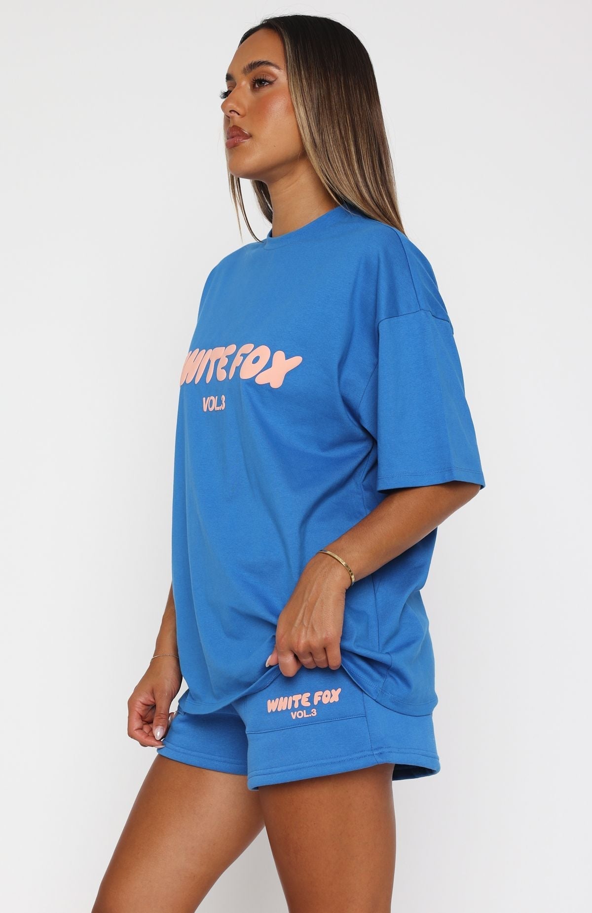 White Fox Offstage Oversized Tee Azure