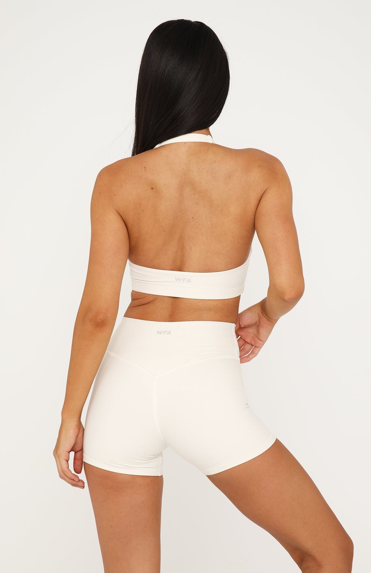 White Fox Keep Moving High Waisted Shorts Cream