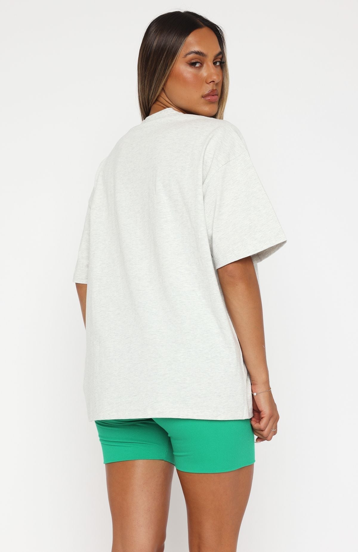 White Fox Offstage Oversized Tee Glacier Grey