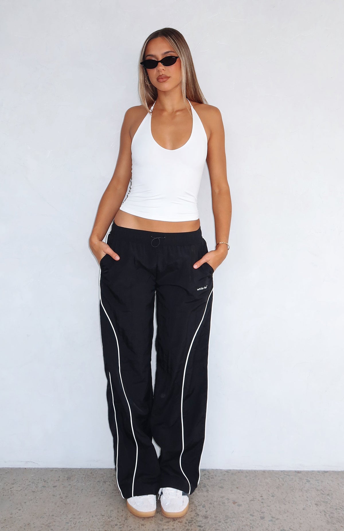 White Fox Unphased Track Pants Black