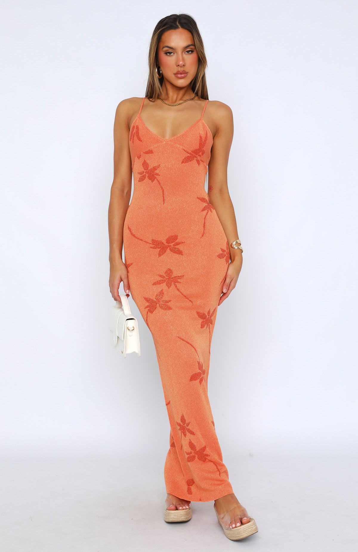 White Fox Trust Issues Maxi Dress Orange