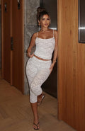 White Fox Vibe With Me Lace Capri Pants White