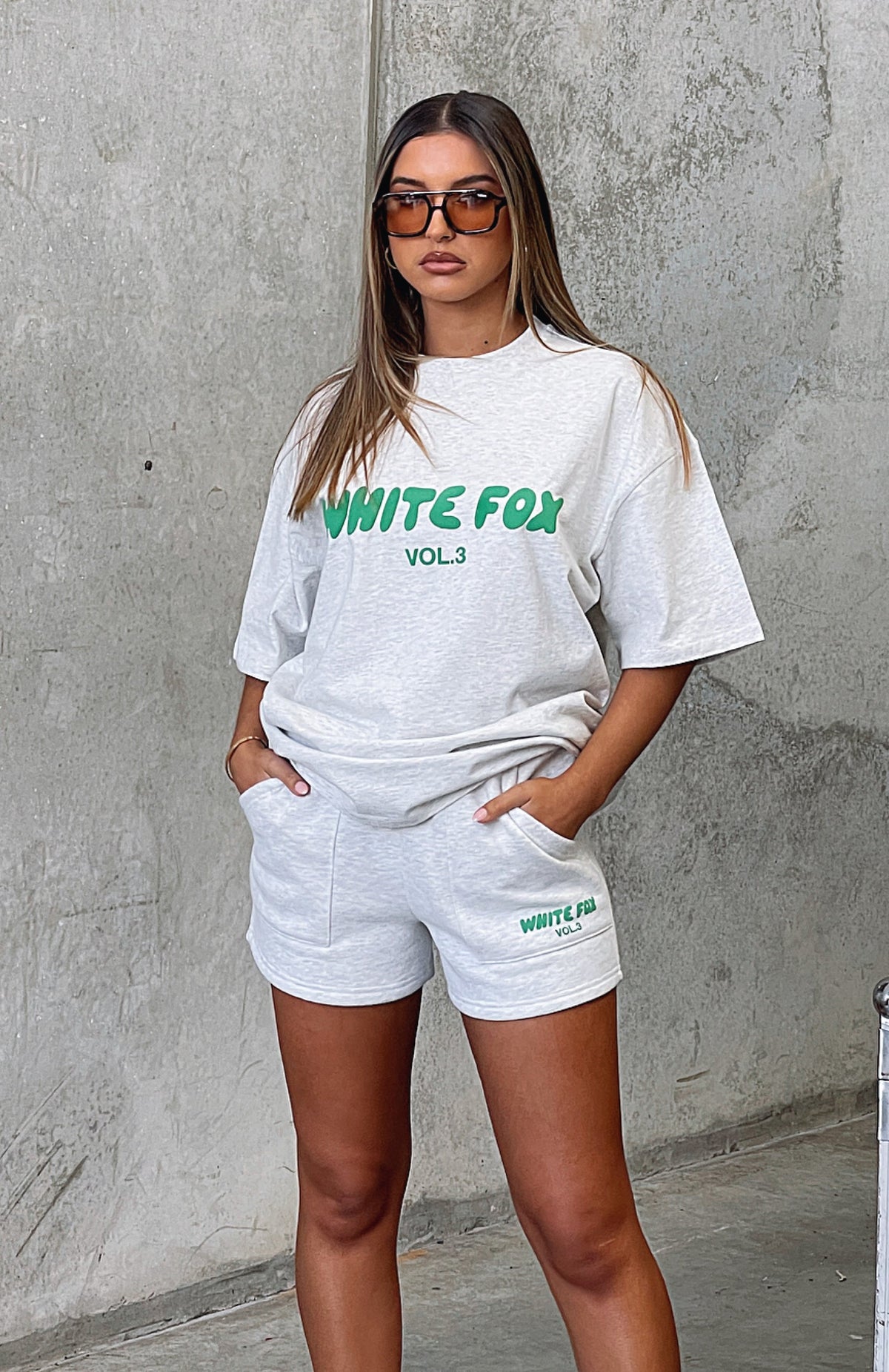 White Fox Offstage Lounge Shorts Glacier Grey