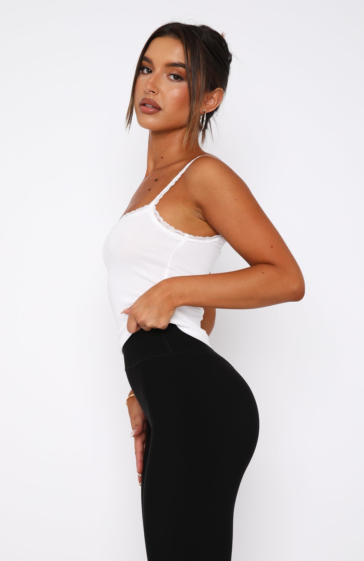 White Fox After Midnight Lace Trim Cami White