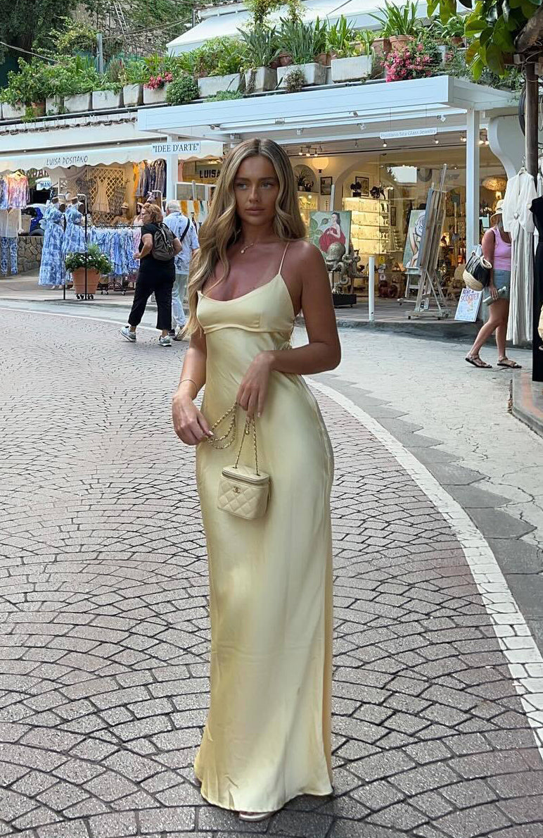 White Fox It's Not The Same Maxi Dress Lemon