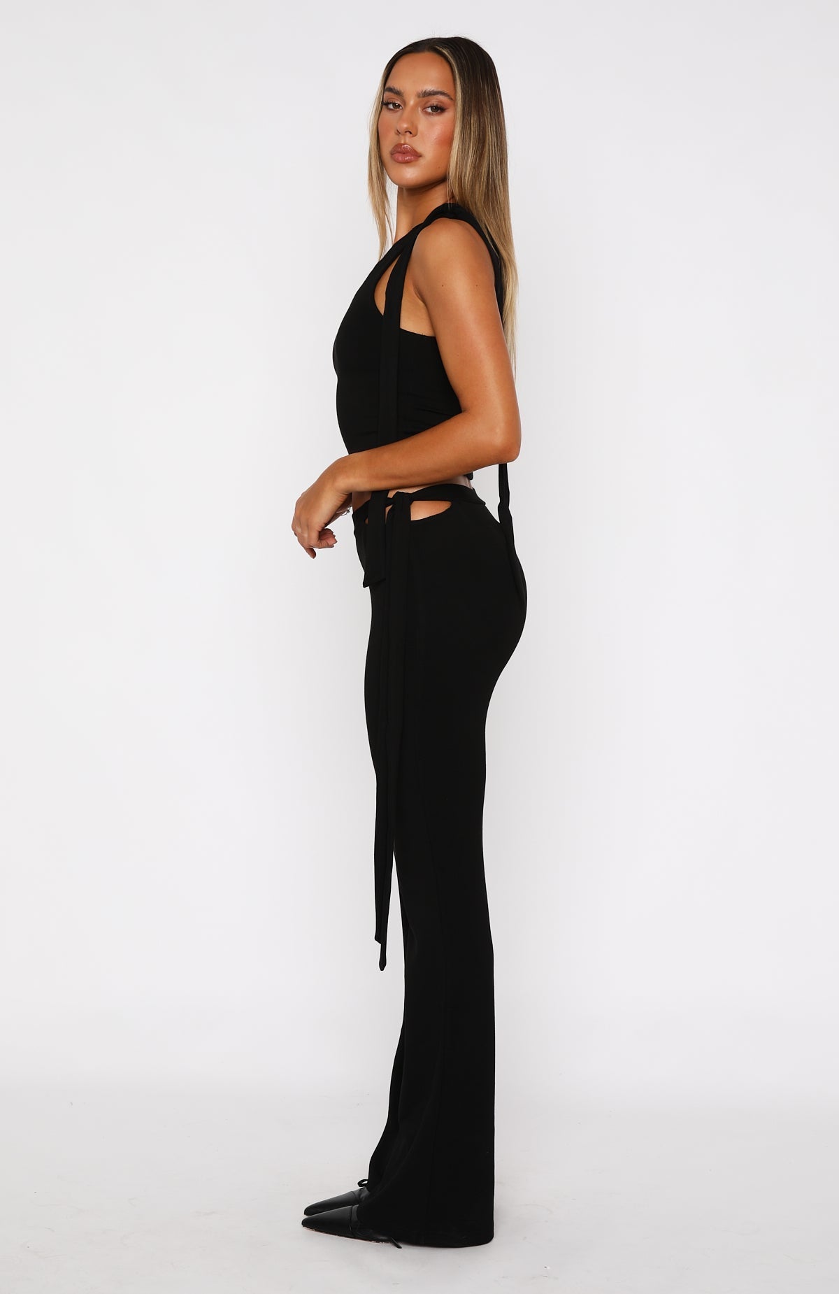 White Fox Reckless Romance Pants Black