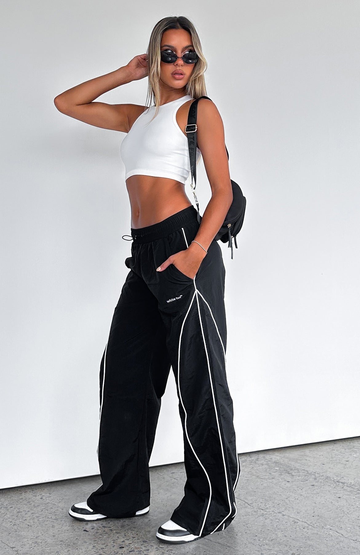 White Fox Unphased Track Pants Black