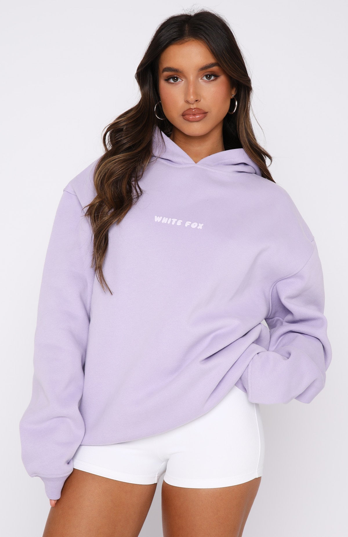 White Fox Leisure Series Oversized Hoodie Lavender