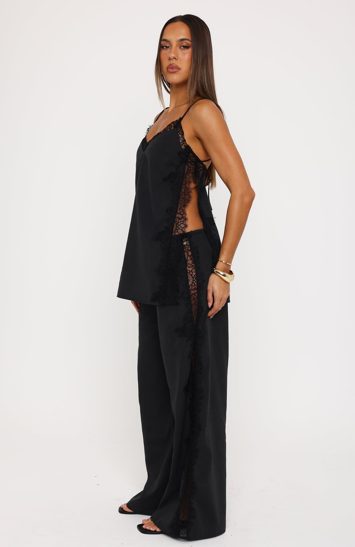 White Fox Porcelain Nights Pants Black