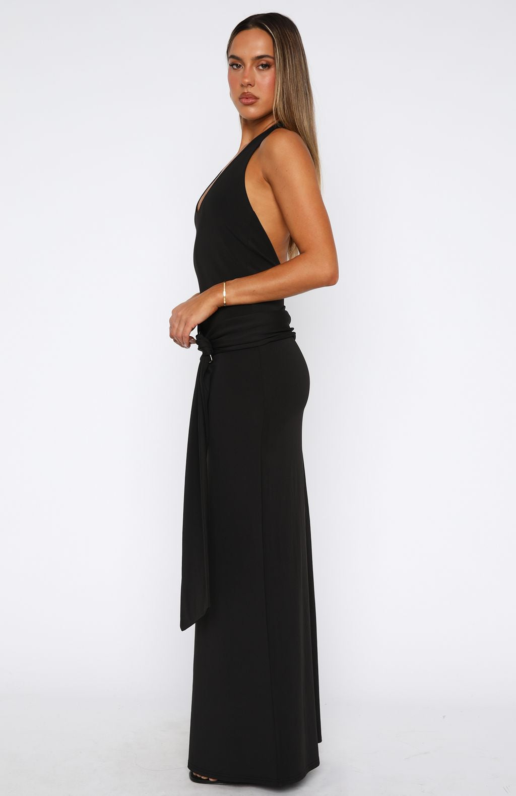 White Fox This Voice Maxi Dress Black