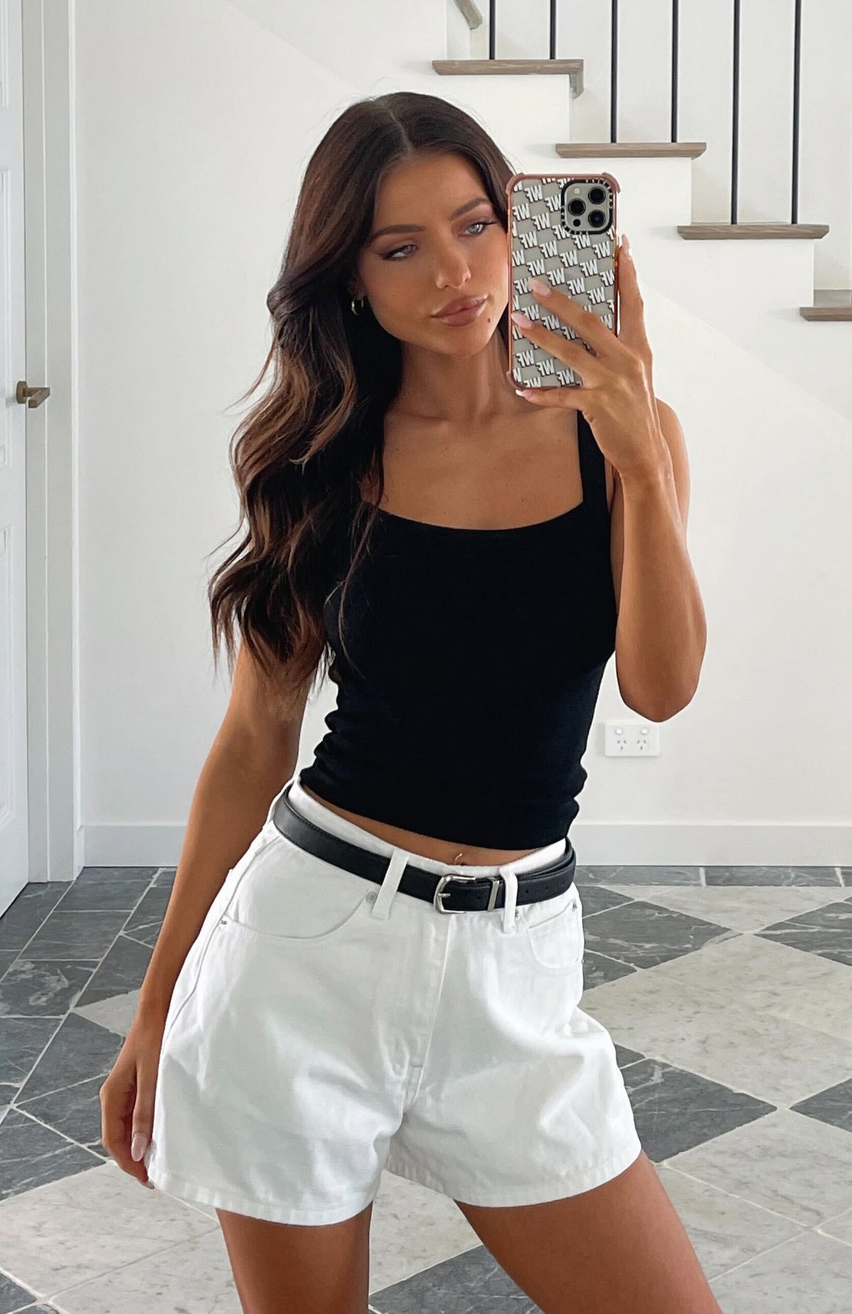 White Fox Hurt Feelings Denim Shorts White