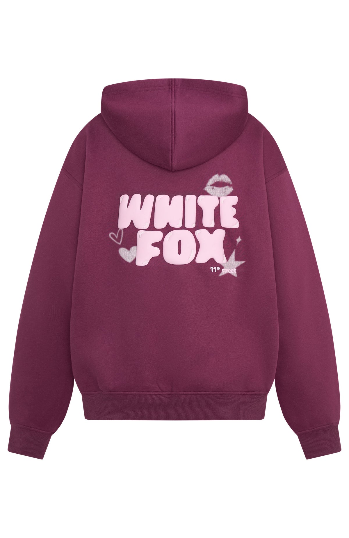 White Fox 11th Street Sweet Kisses Oversized Hoodie Very Berry