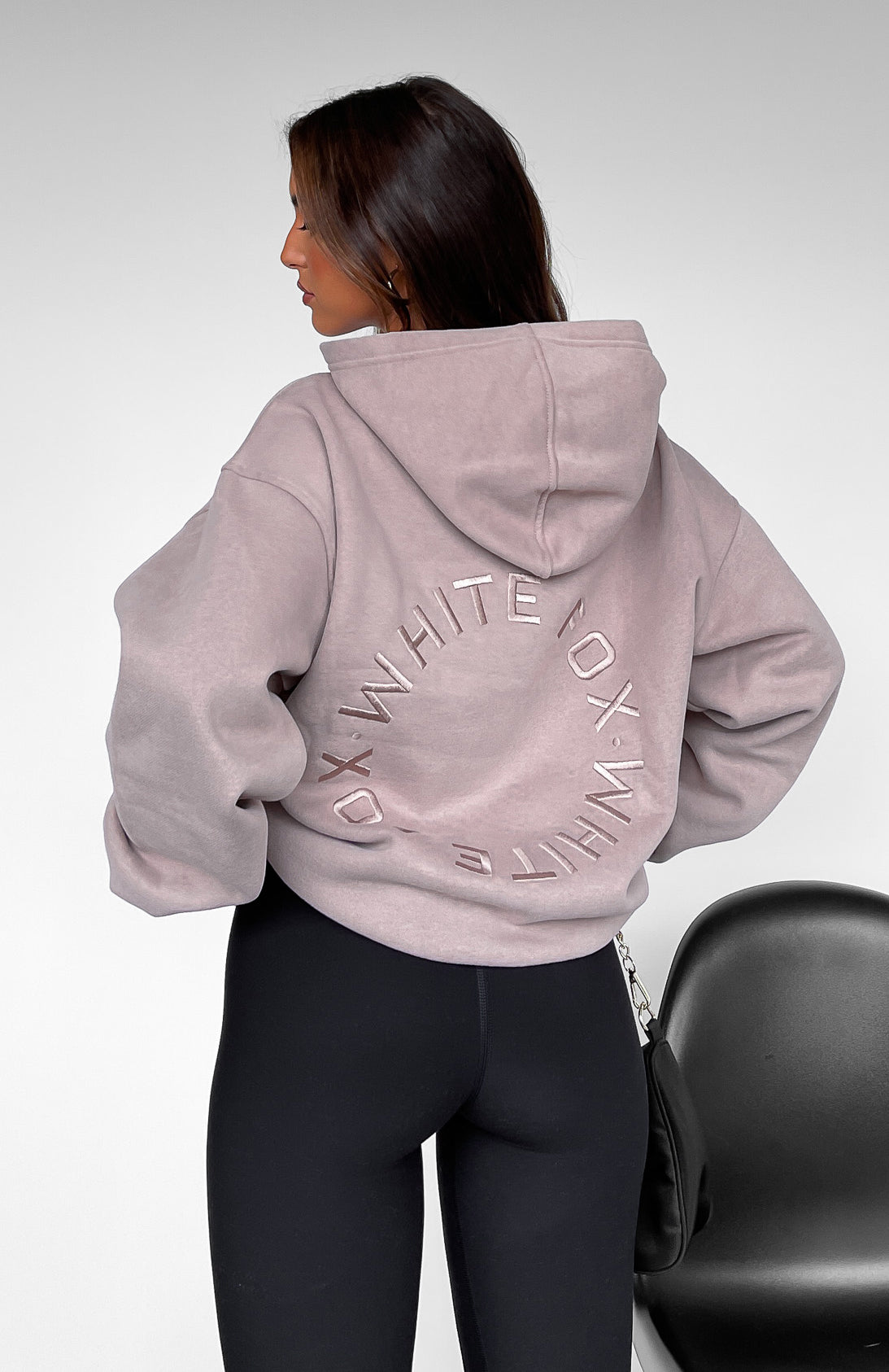 White Fox Stay Lifted Oversized Hoodie Cinnamon