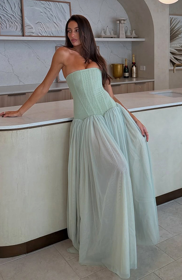 White Fox Magic Muse Maxi Dress Mint