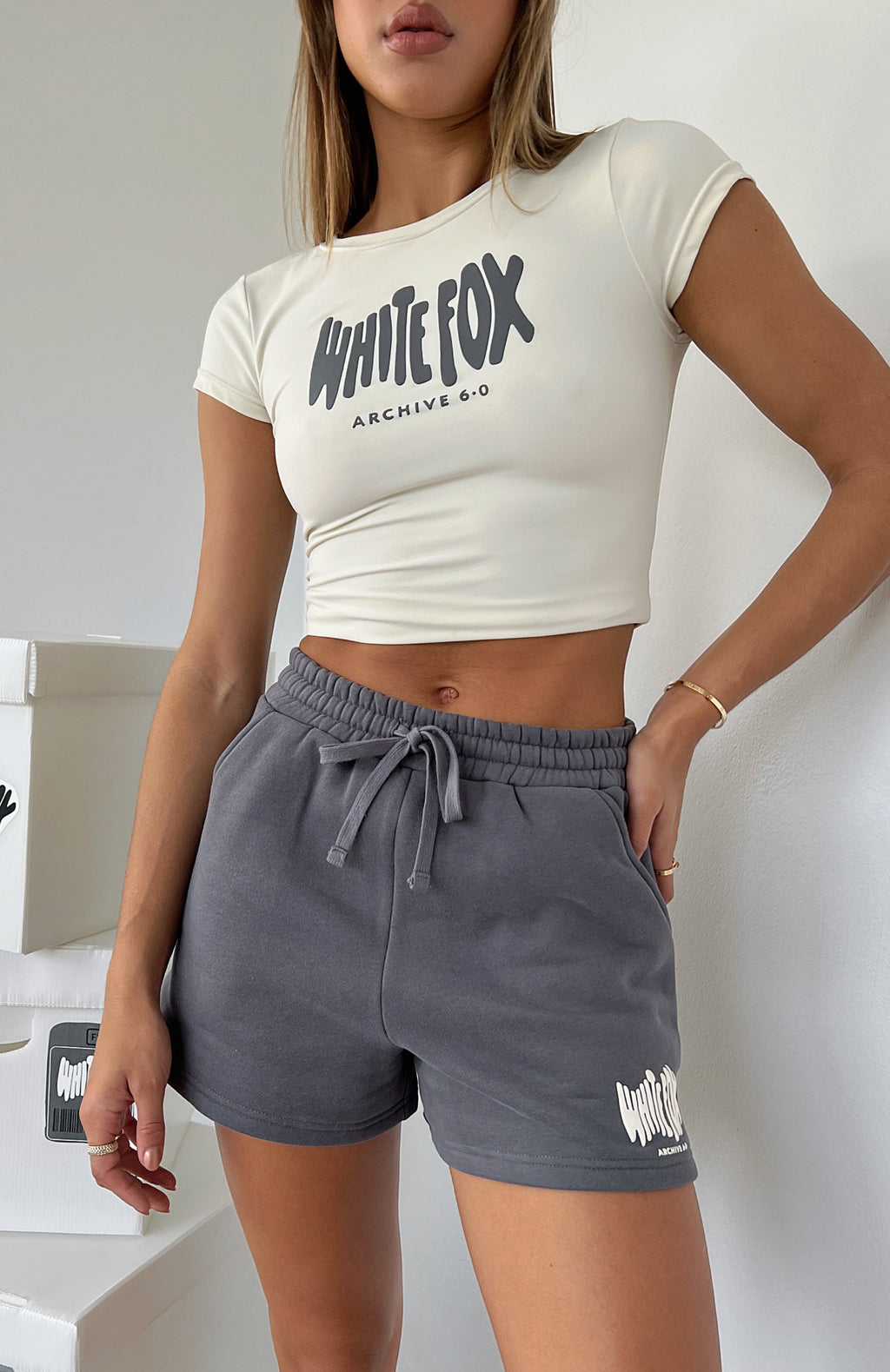 White Fox Archive 6.0 Lounge Shorts Ash