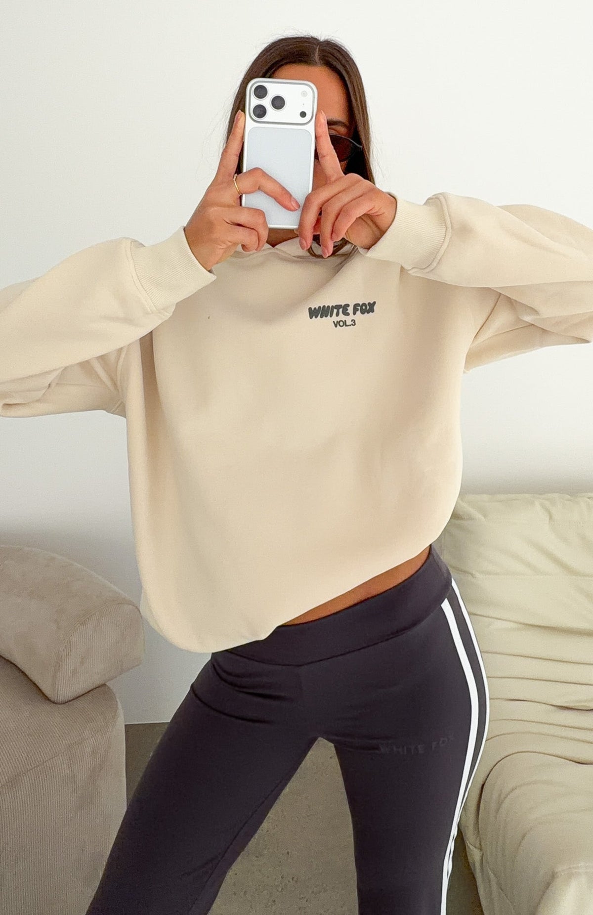 White Fox Offstage Hoodie Pebble