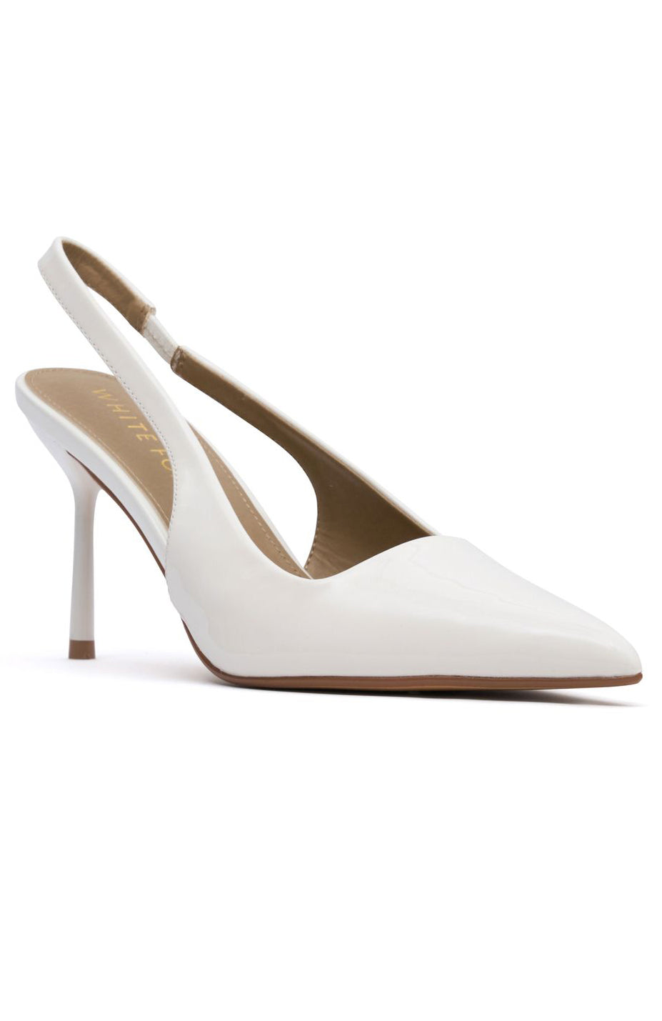 White Fox Tayte Slingback Heel White Patent