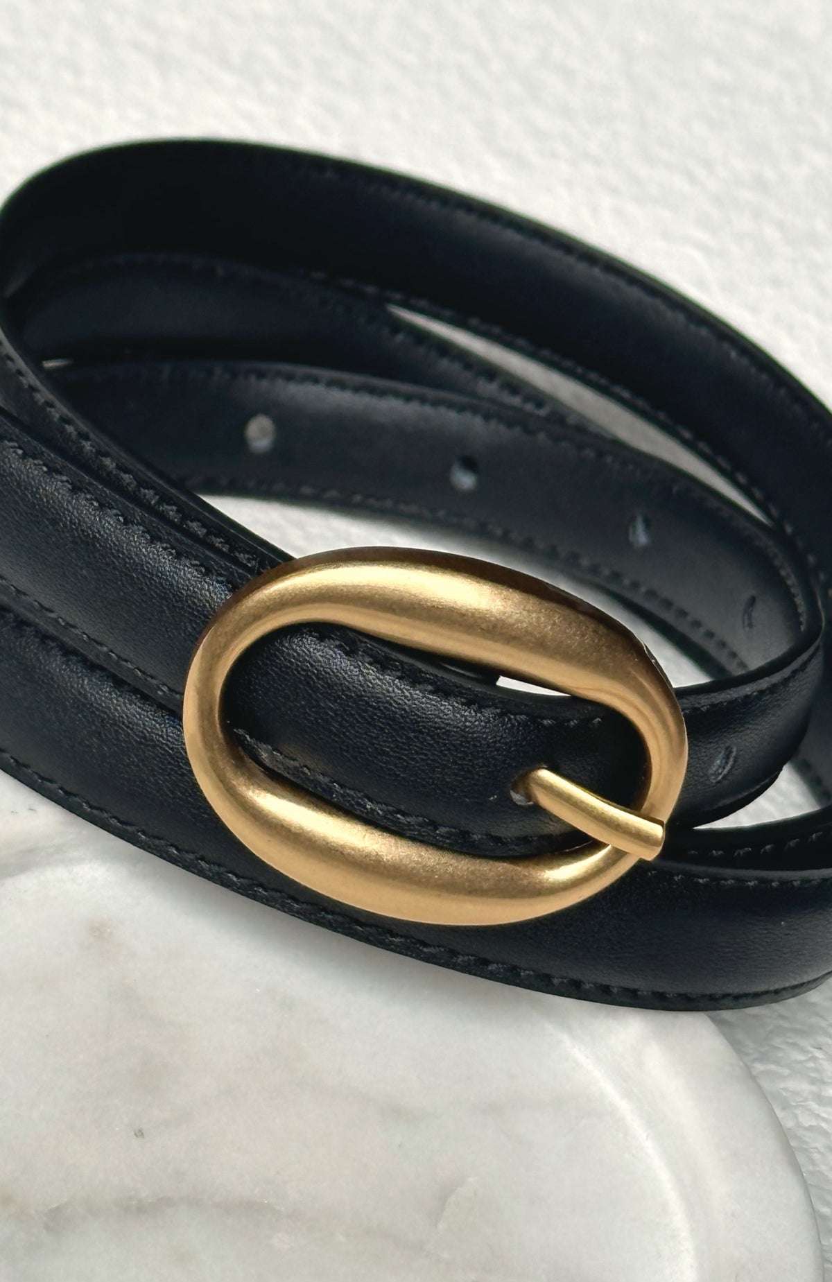 White Fox Ron Belt Black/Vintage Gold