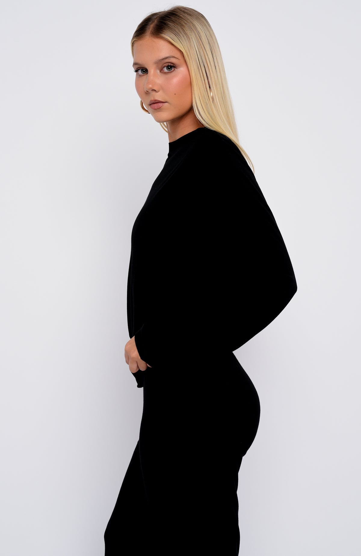 White Fox Slow Life Long Sleeve Pyjama Top Black
