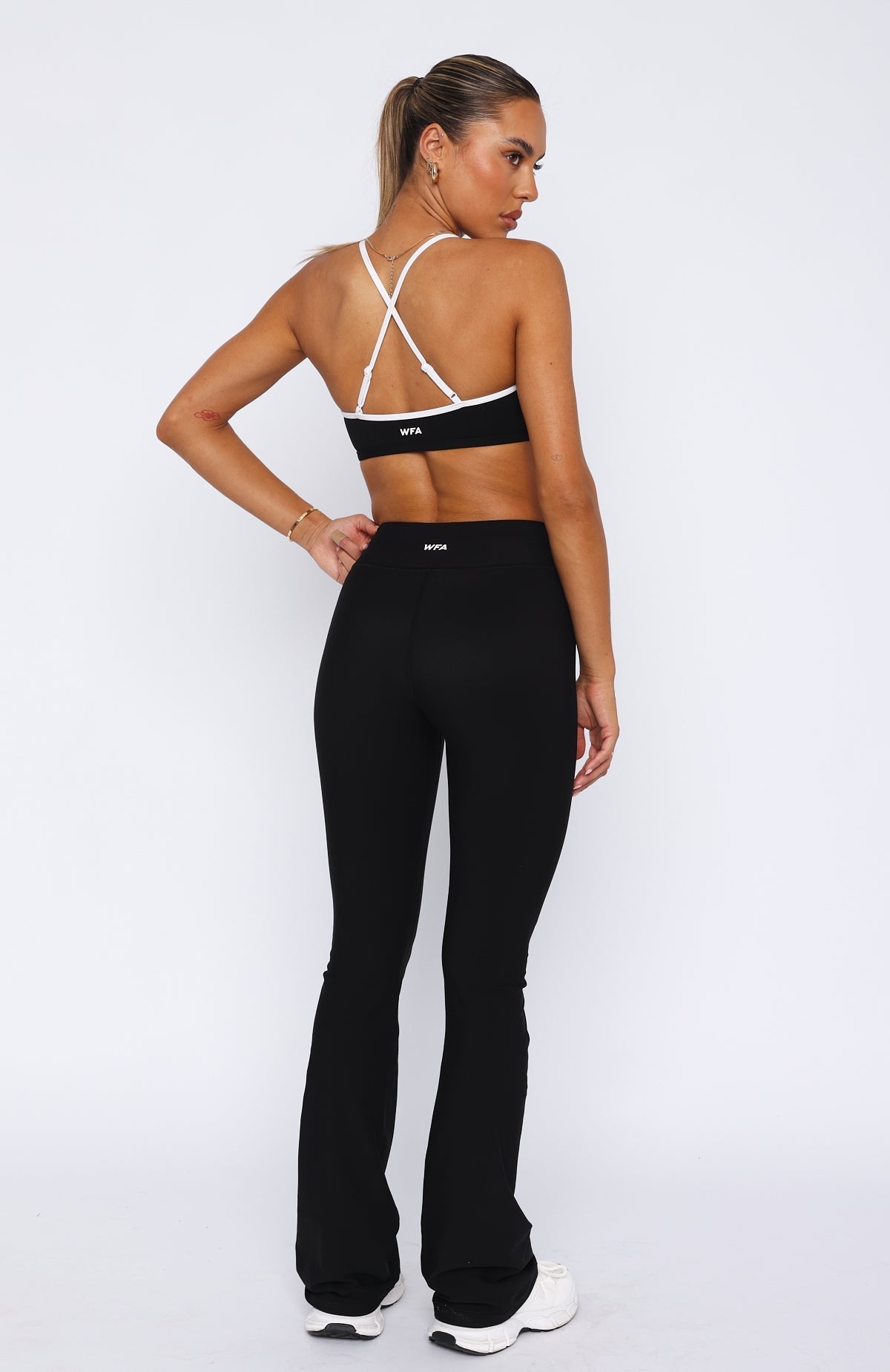 White Fox Stay Active Flare Leggings Black