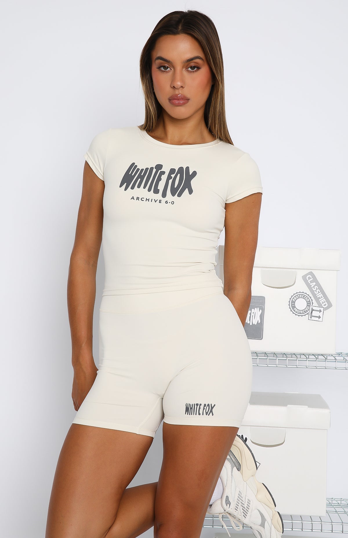 White Fox Archive 6.0 Baby Tee Coconut