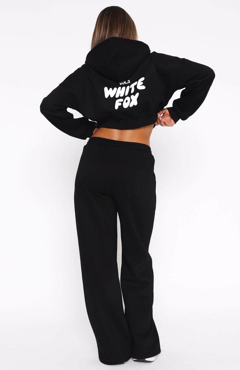 White Fox Offstage Wide Leg Sweatpants Monochrome