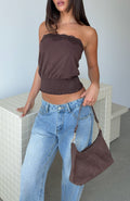 White Fox Fresh Cutie Strapless Top Chocolate