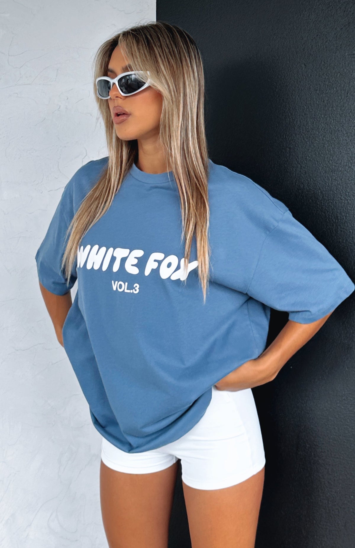 White Fox Offstage Oversized Tee Ocean