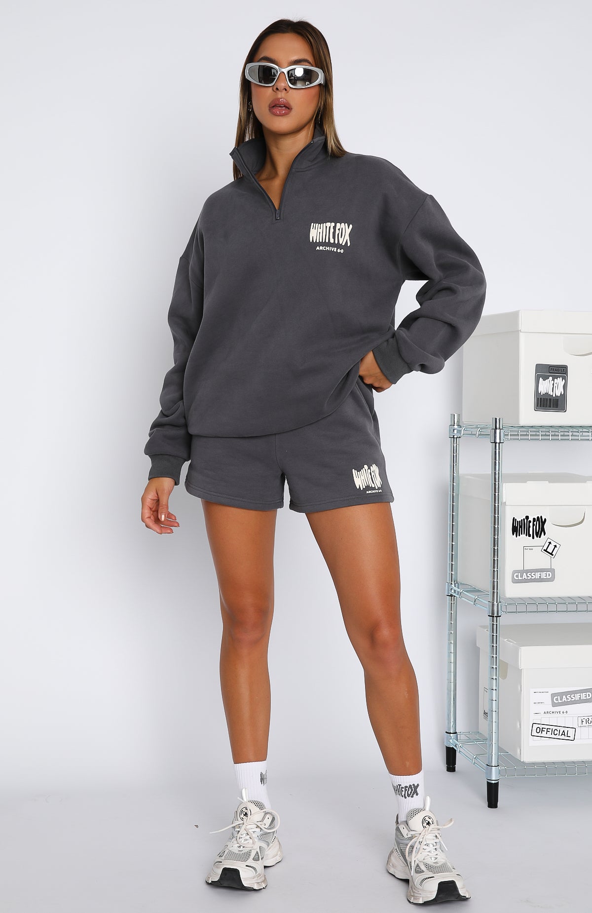 White Fox Archive 6.0 Lounge Shorts Ash