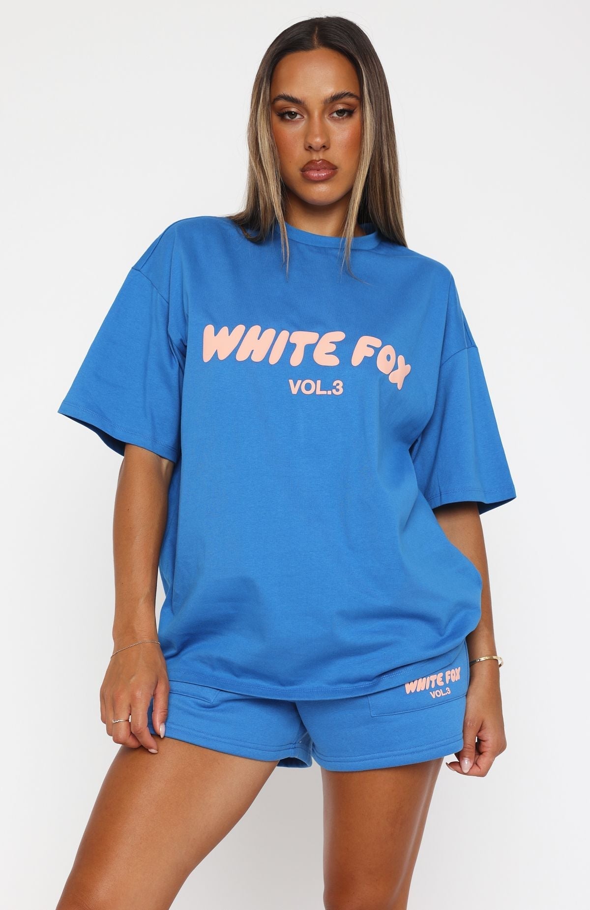 White Fox Offstage Oversized Tee Azure